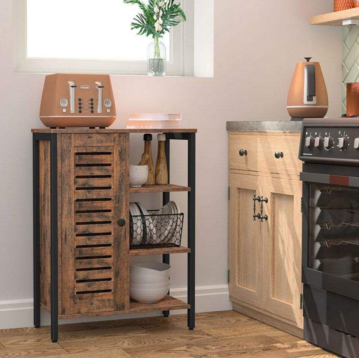 Rustic Brown Kitchen Pantry Cabinet