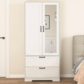 Modern 2-Door Bedroom Wardrobe with Mirror